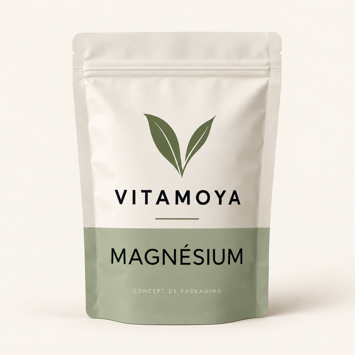 VITAMOYA — Magnésium — concept de packaging en vert sauge