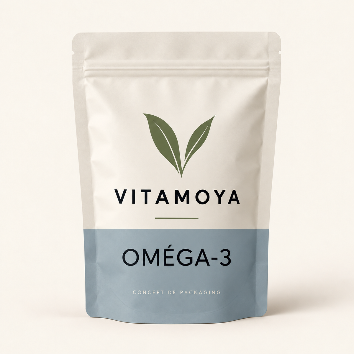 VITAMOYA — Oméga-3 — concept de packaging bleu grisé